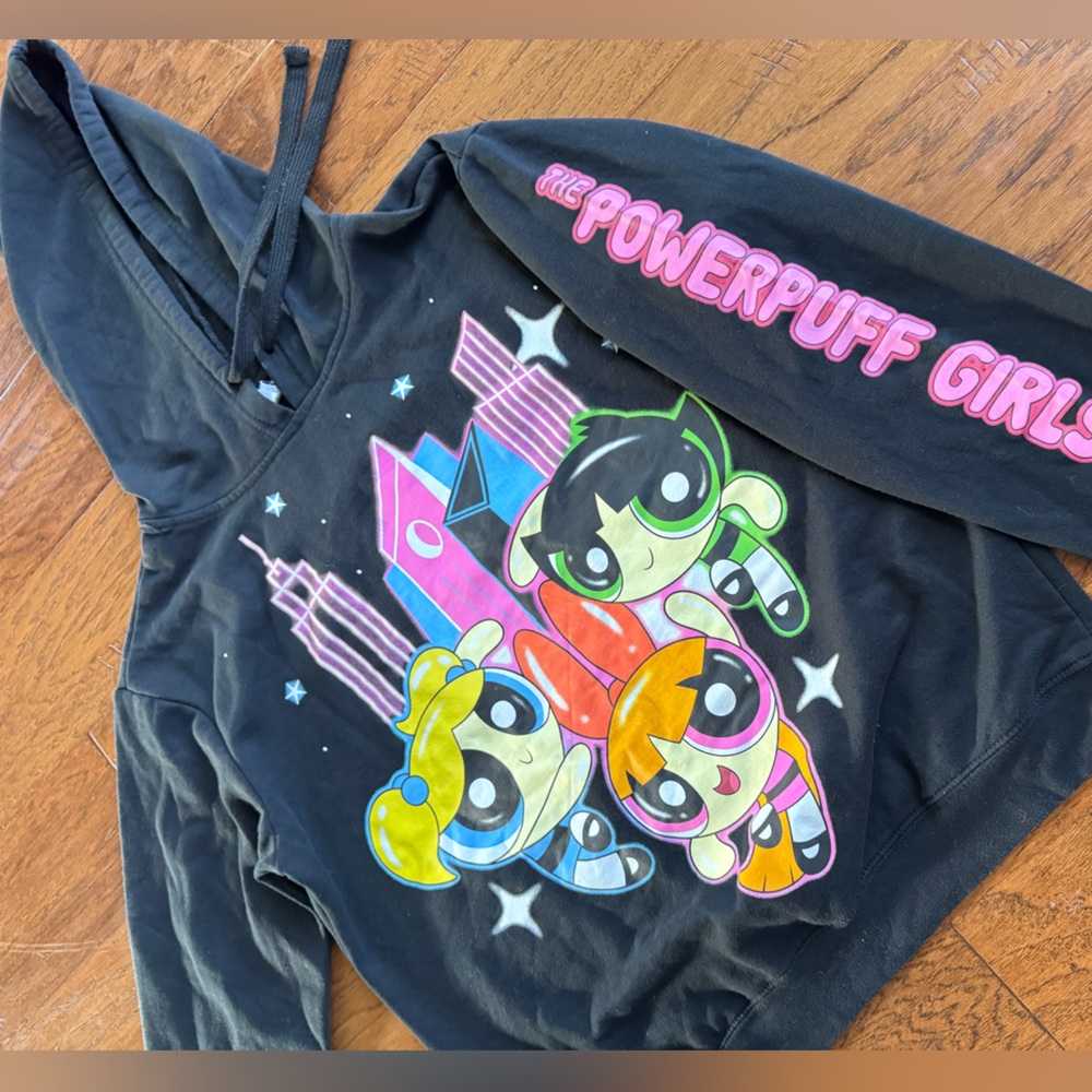 Cartoon Network Power Puff Girls Black Hoodie - Picture 2 of 7